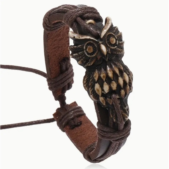 Synethic Leather Turtle or Owl Adjustable Bracelet - Picture 4 of 7